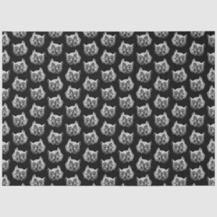 Cheshire Cat Alice in Wonderland Black Vintage Art Tissue Paper