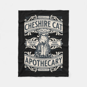 Cheshire Cat - Alice In Wonderland Vintage Book De Fleece Blanket