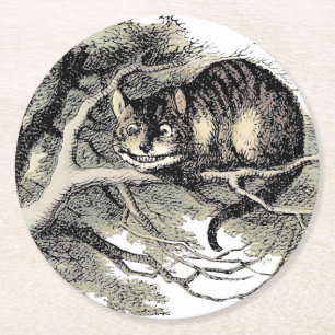 Cheshire Cat Alice Wonderland Classic Round Paper Coaster