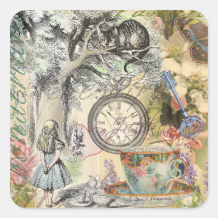 Cheshire Cat Alice Wonderland Classic Square Sticker