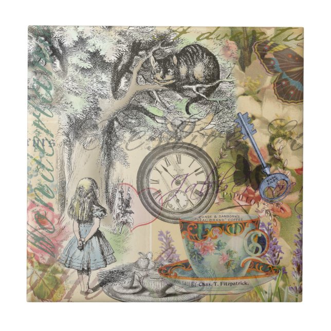Cheshire Cat Alice Wonderland Classic Tile (Front)