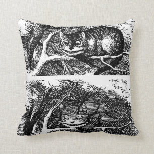 Cheshire cat , Alice's Adventures in Wonderland Throw Pillow