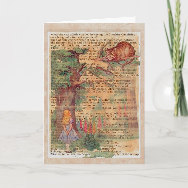 Cheshire cat and alice card (Front)