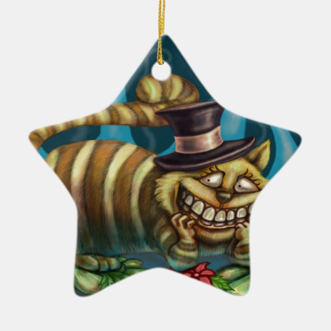 Cheshire Cat Ceramic Ornament (Front)