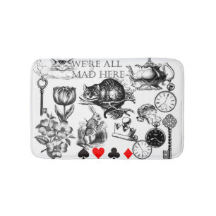 cheshire cat classic alice in wonderland art bath mat