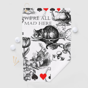 cheshire cat classic alice in wonderland art golf towel