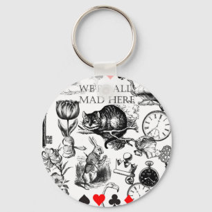 cheshire cat classic alice in wonderland art keychain