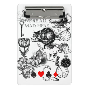 cheshire cat classic alice in wonderland art mini clipboard