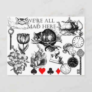 cheshire cat classic alice in wonderland art postcard