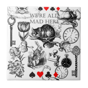 cheshire cat classic alice in wonderland art tile