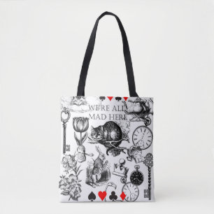 cheshire cat classic alice in wonderland art tote bag
