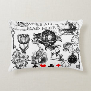 Cheshire Cat classic alice in wonderland mad Accent Pillow