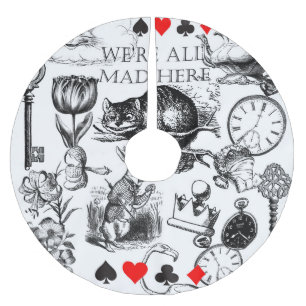 Cheshire Cat classic alice in wonderland mad Brushed Polyester Tree Skirt