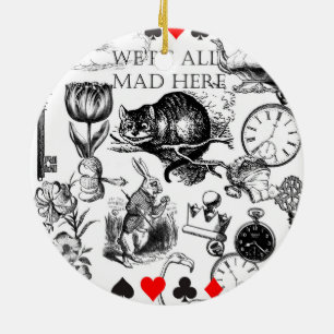 Cheshire Cat classic alice in wonderland mad Ceramic Ornament