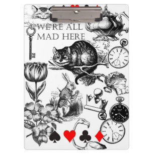 Cheshire Cat classic alice in wonderland mad Clipboard