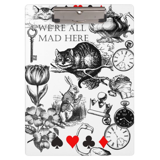 Cheshire Cat classic alice in wonderland mad Clipboard (Front)