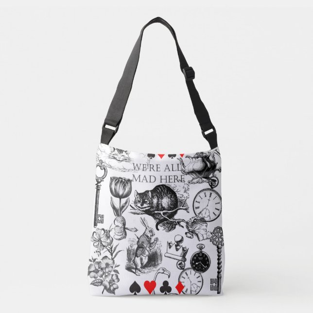 Cheshire Cat classic alice in wonderland mad Crossbody Bag (Front)