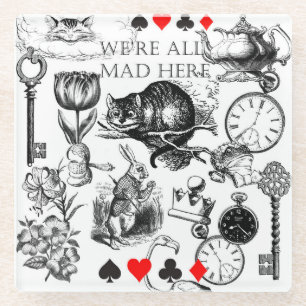 Cheshire Cat classic alice in wonderland mad Glass Coaster