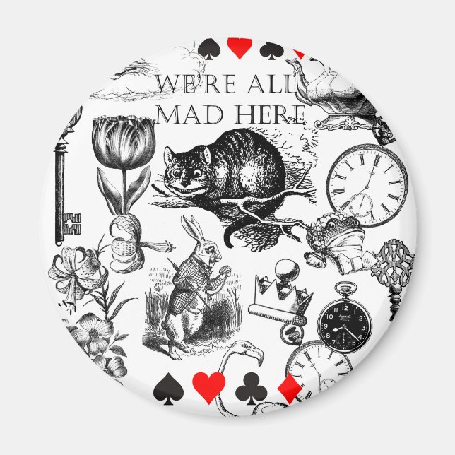 Cheshire Cat classic alice in wonderland mad Magnet (Front)