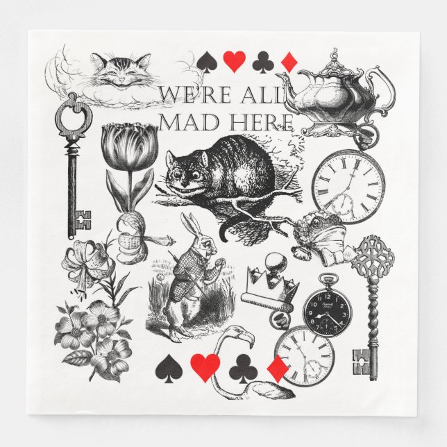Cheshire Cat classic alice in wonderland mad Napkin (Front)