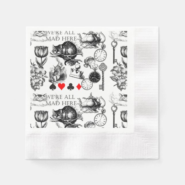 Cheshire Cat classic alice in wonderland mad Napkin (Front)