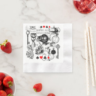 Cheshire Cat classic alice in wonderland mad Napkin