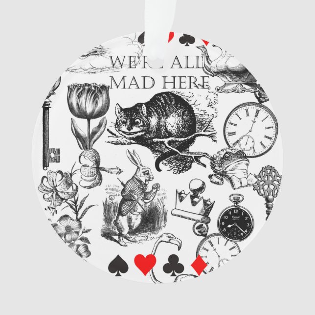 Cheshire Cat classic alice in wonderland mad Ornament (Front)