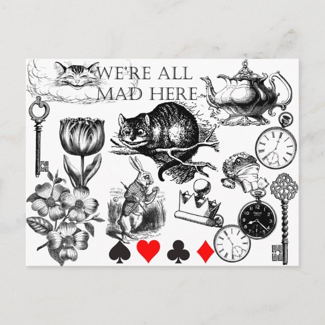Cheshire Cat classic alice in wonderland mad Postcard (Front)
