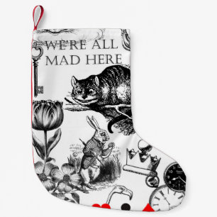 Cheshire Cat classic alice in wonderland mad Small Christmas Stocking