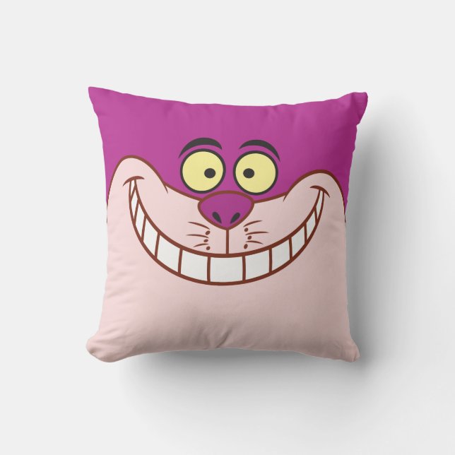 Cheshire Cat Face Throw Pillow (Front)