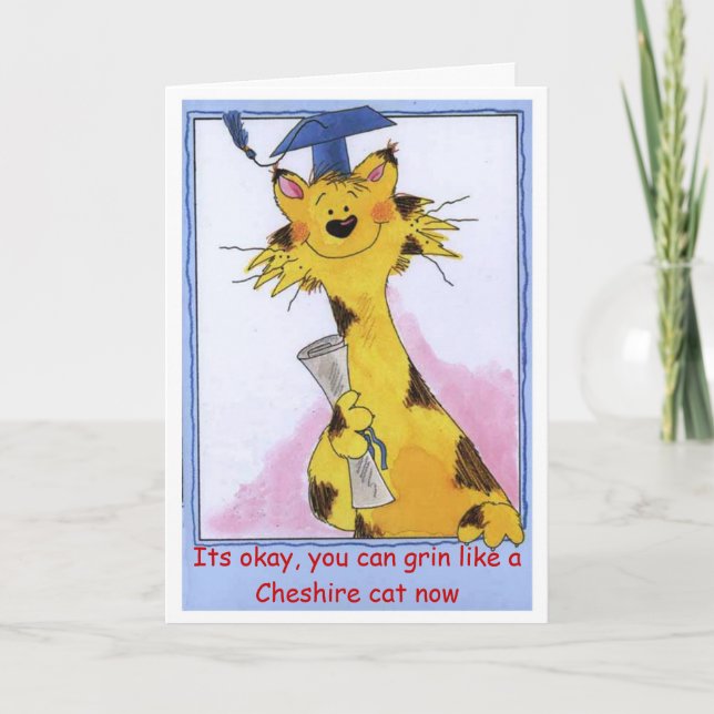 Cheshire Cat Grin - Graduation Card (Front)