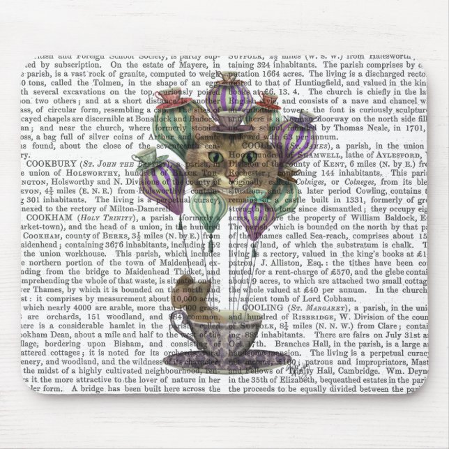 Cheshire Cat Hot Air Balloon Mouse Pad (Front)