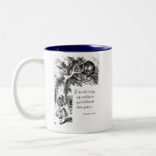 Cheshire Cat I'm Not Crazy... Two-Tone Coffee Mug