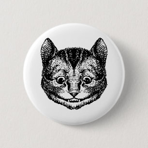 Cheshire Cat Inked Black 2 Inch Round Button