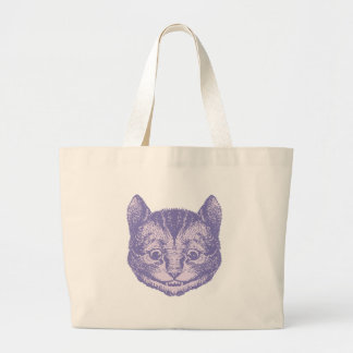 Cheshire Cat Inked Lavender Large Tote Bag