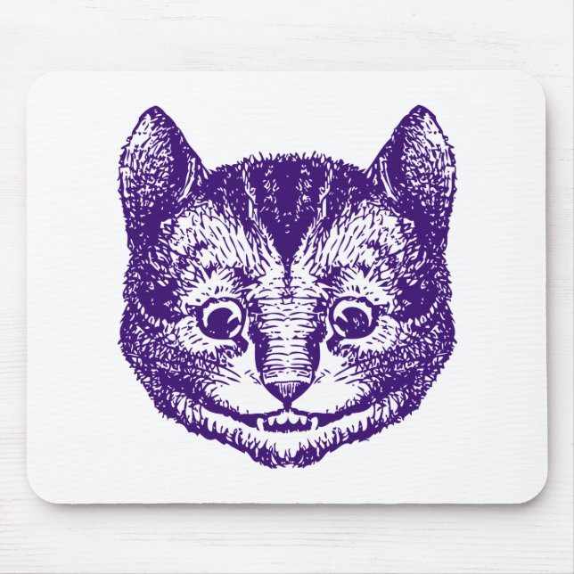 Cheshire Cat Inked Purple Mouse Pad (Front)