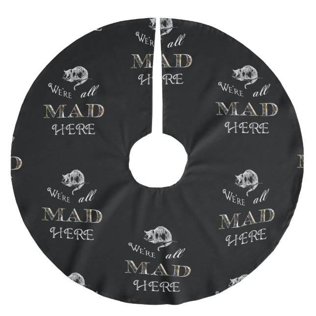 Cheshire Cat Mad Alice Black Tree Skirt (Front)