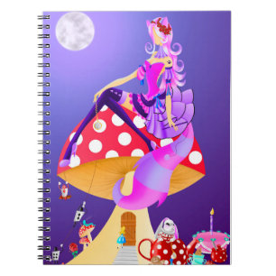 Cheshire Cat on Mushroom wonderland  Notebook