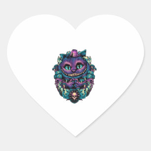 Cheshire Cat shirt Alice in Wonderland Graphic Heart Sticker