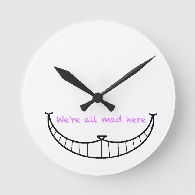 Cheshire Cat Smile Round Clock (Front)