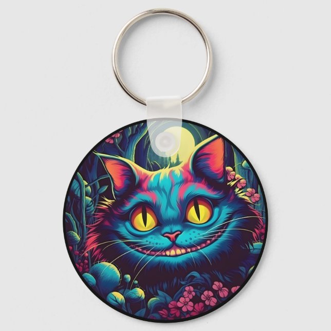Cheshire Cat Smiling Alice in Wonderland  Keychain (Front)