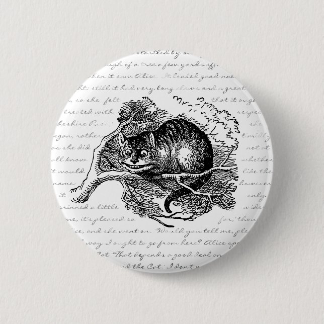 Cheshire Cat - We're all mad here 2 Inch Round Button (Front)