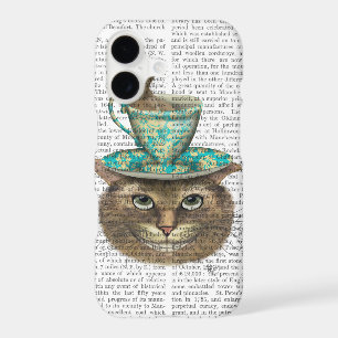 Cheshire Cat with Cup on Head