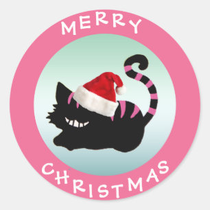 Cheshire Chat Pink Stickers de Noël