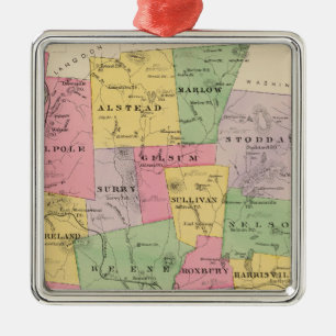 Cheshire County, NH Metal Ornament