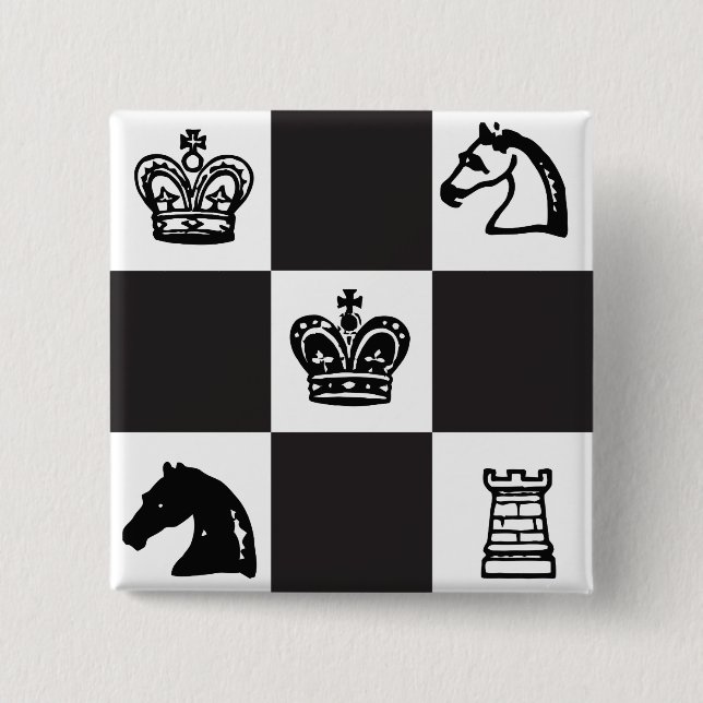 Chess 2 Inch Square Button (Front)