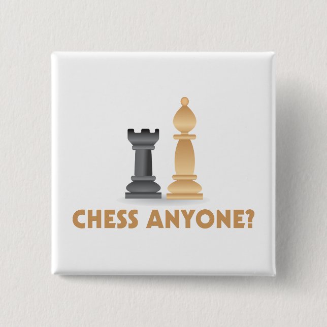 Chess Anyone Chess Pieces 2 Inch Square Button (Front)