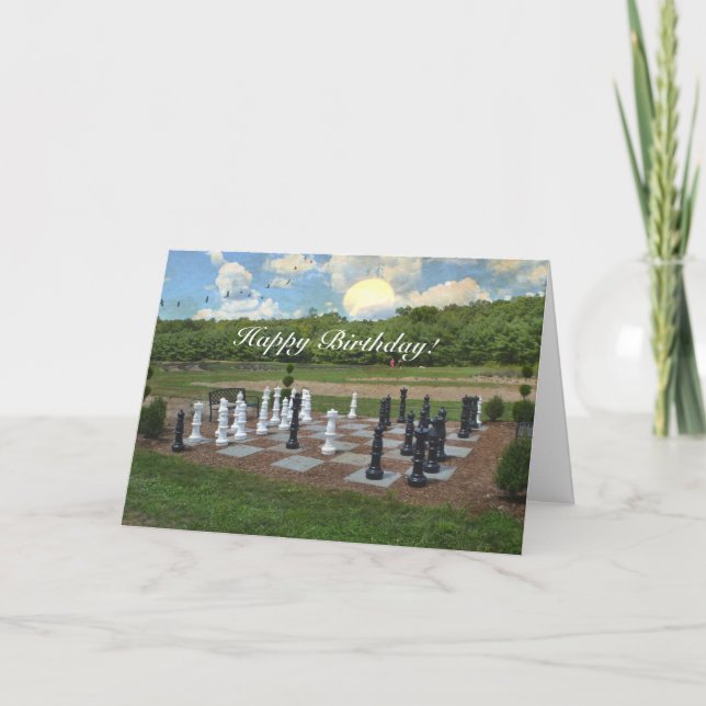 Chess Anyone Happy Birthday Card (Front)