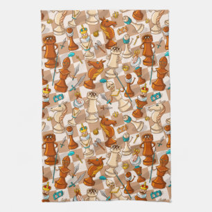 Chess battle kitchen towel