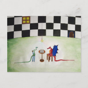 Chess between Dragon and Snake Postcard